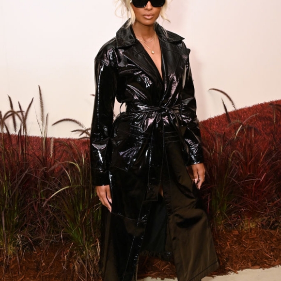 LITA by Ciara Glazed Leather Trench Black XL - Picture 2 of 7